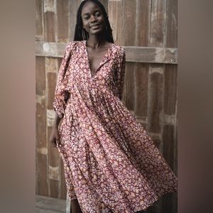 Daughters of India Kaya Midi Dress Sumac XL